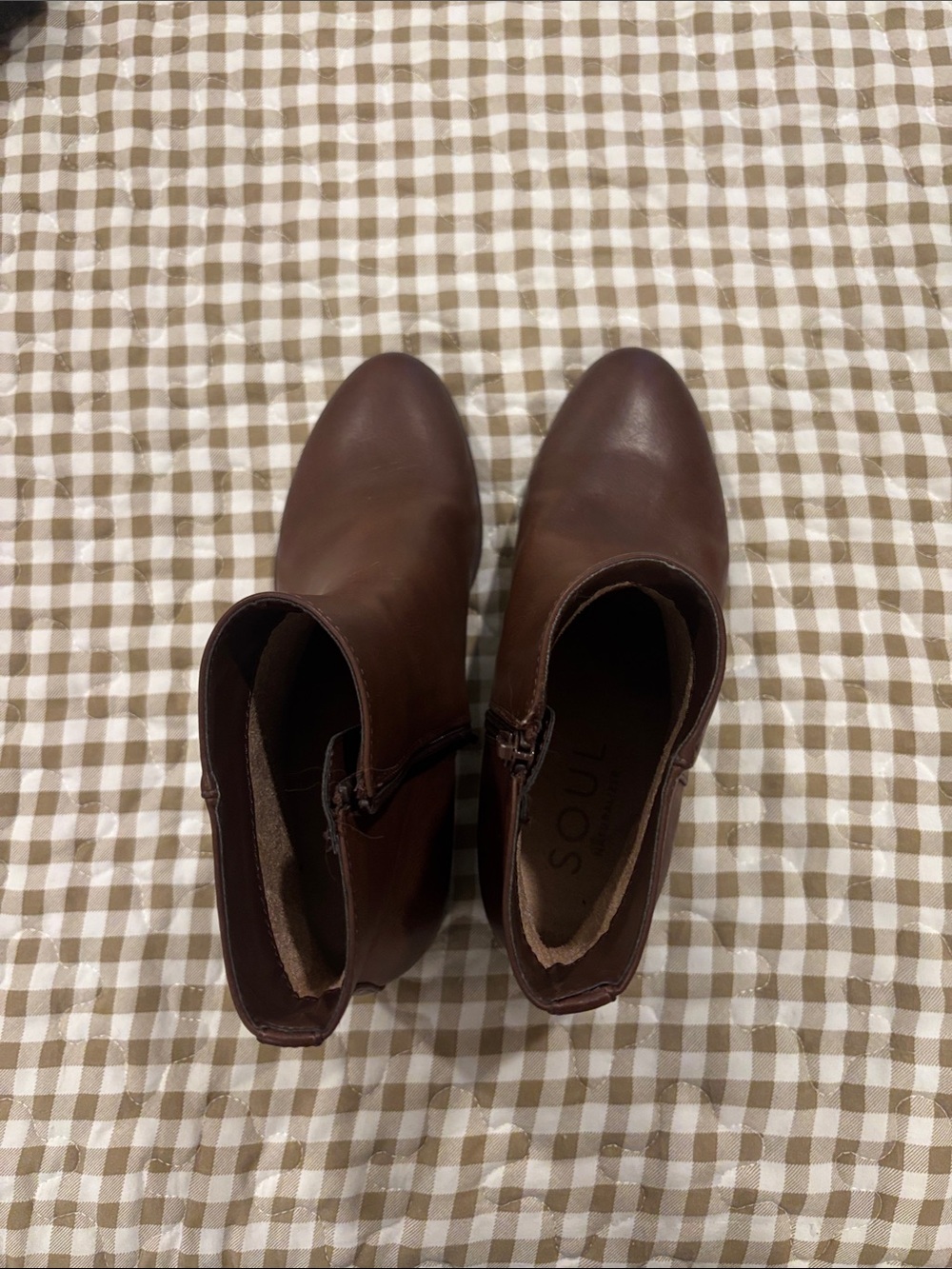 SOUL Naturalizer Brown Leather Ankle Booties